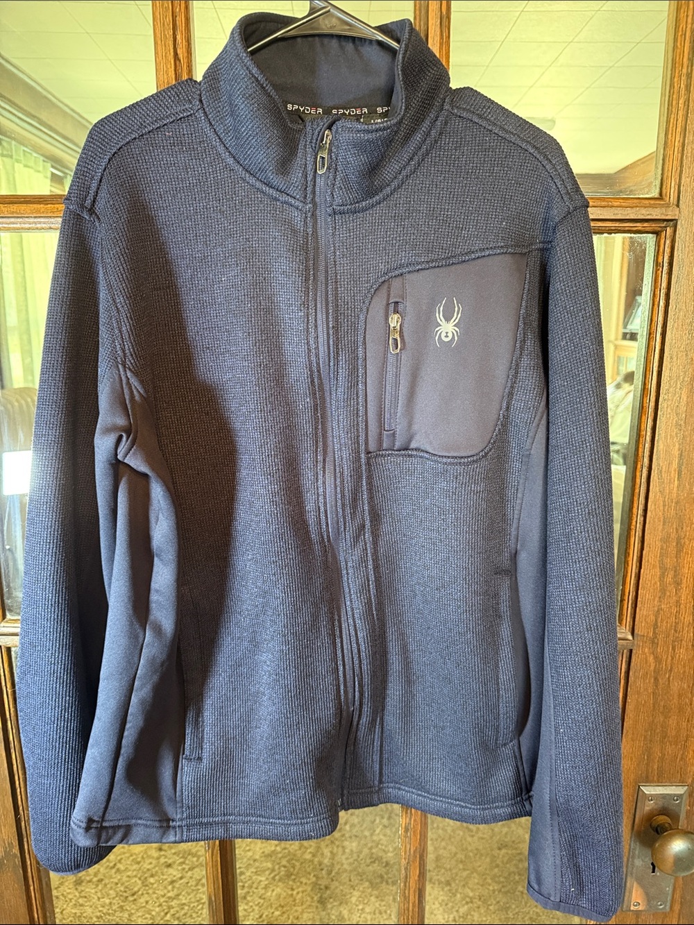Spyder Navy Blue Full-Zip Jacket with Chest Logo